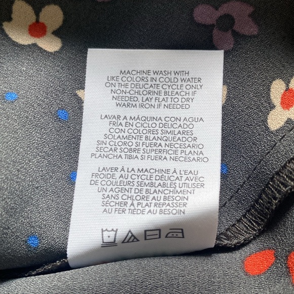 CABI "MUSE" 🩶GRAY🩶 MULTICOLOR FLORAL SHORT FLUTTER DRESS SIZE LARGE 🌟NWOT🌟 - Picture 12 of 15